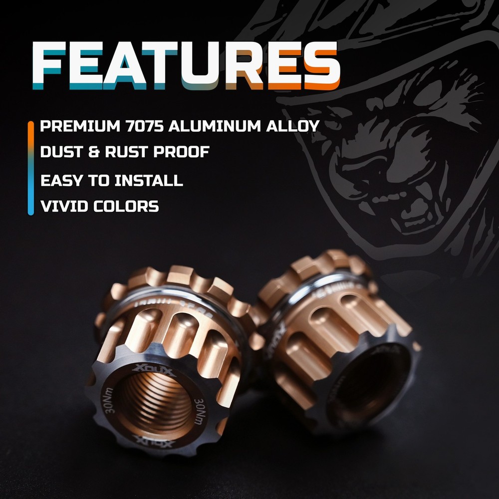 XOUX AX-A BMX Axle Nuts 10MM, Gold