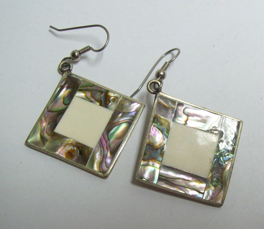 Mexico ALPACA Abalone Earrings