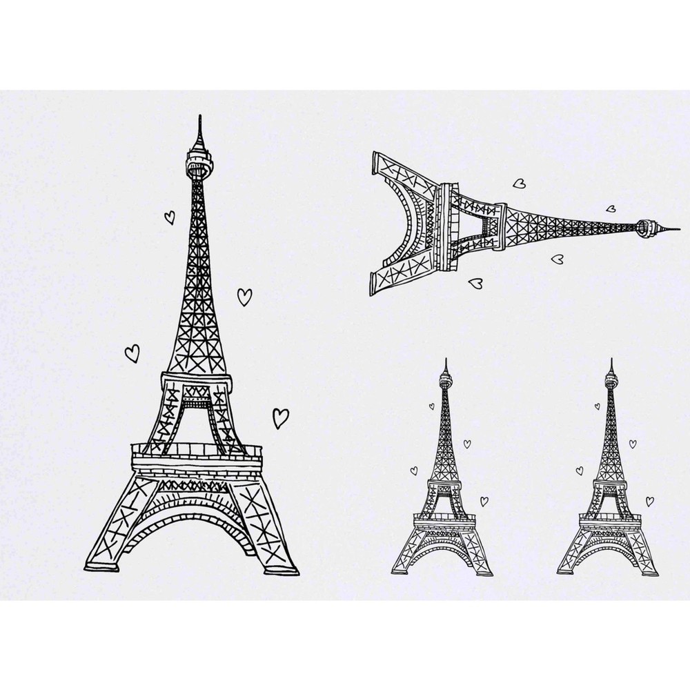 4 x 'Eiffel Tower' Temporary Tattoos / Transfers (TO00004662)