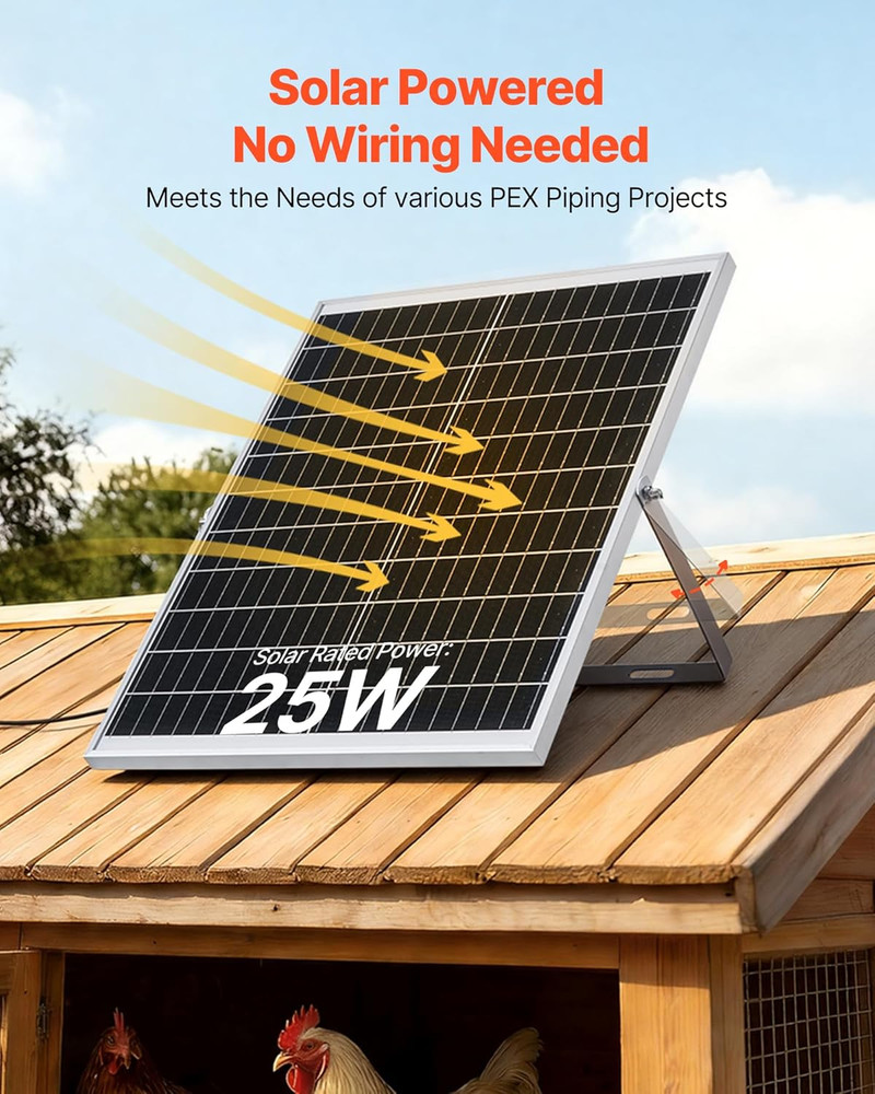 Solar Powered Fan, 25W Solar Panel with 220 CFM Airflow, Adjustable Panel Angle,