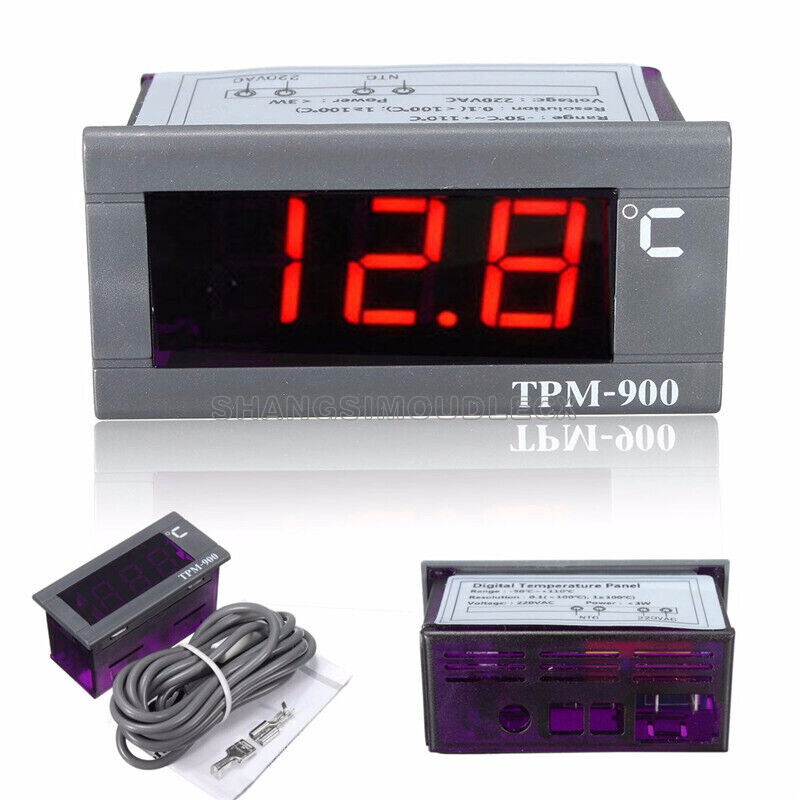 TPM-900 220V Digital Temperature Controller LED Panel Meter with Sensor