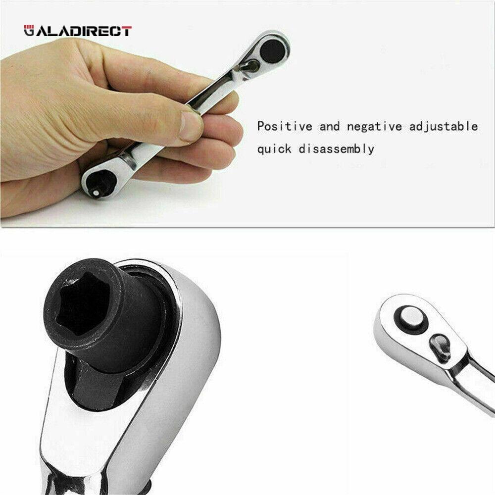 1/4" Mini Double-Ended Quick Socket Ratchet Wrench Rod Screwdriver Bit Tools NEW