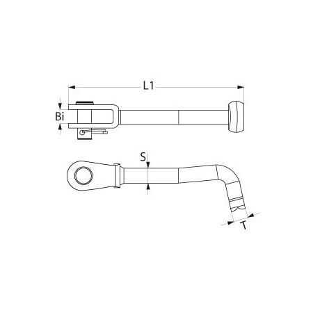 T-terminal with fork bolt 95mmD AISI316