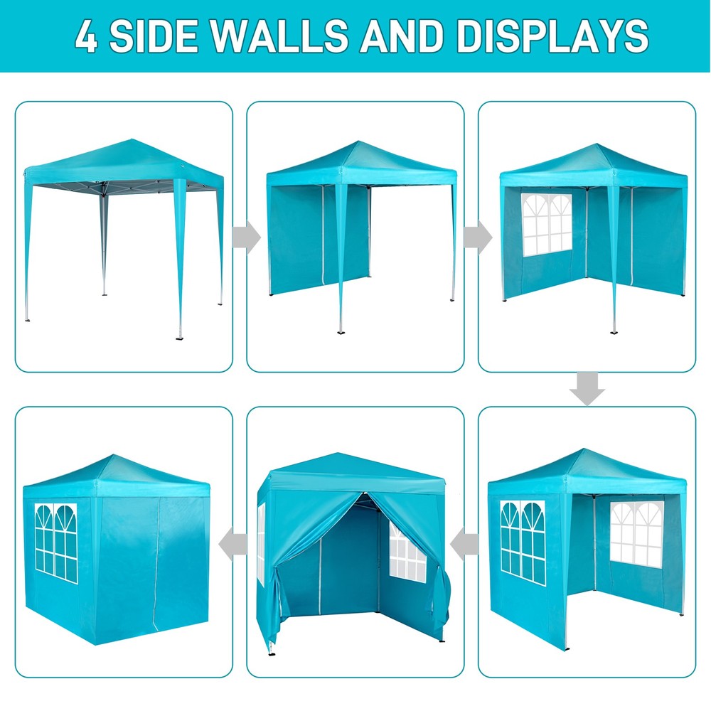 6.5X6.5FT Two Doors & Two Windows Practical Waterproof Right-Angle Folding Tent