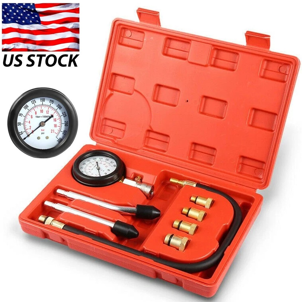 Petrol Engine Cylinder Compression Tester Kit for Automotive Motorcycle Tool Set