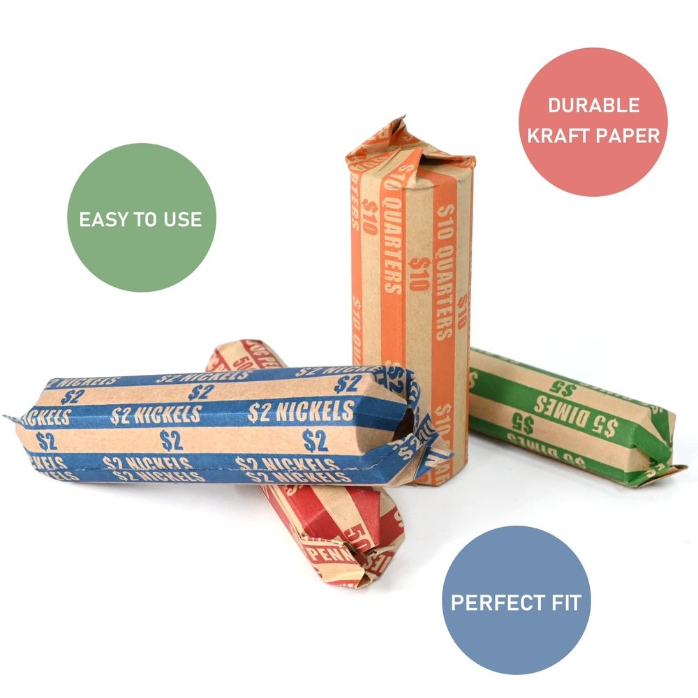 DGBDPACK 1000 Assorted Flat Coin Wrappers, 300 1000 Assorted, Color Mixing