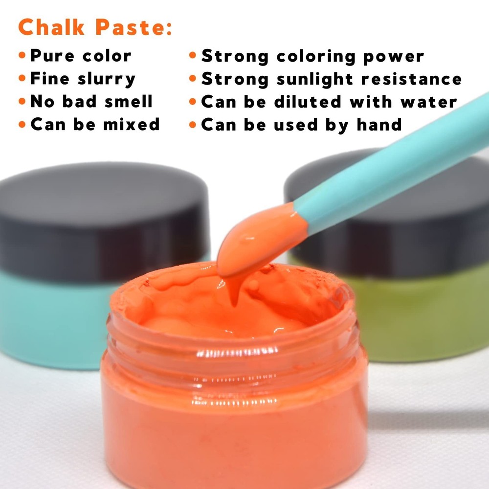 8-Color Chalk Paste Paint Set ，Chalk Ink Paste for Silk Screen Stencils,