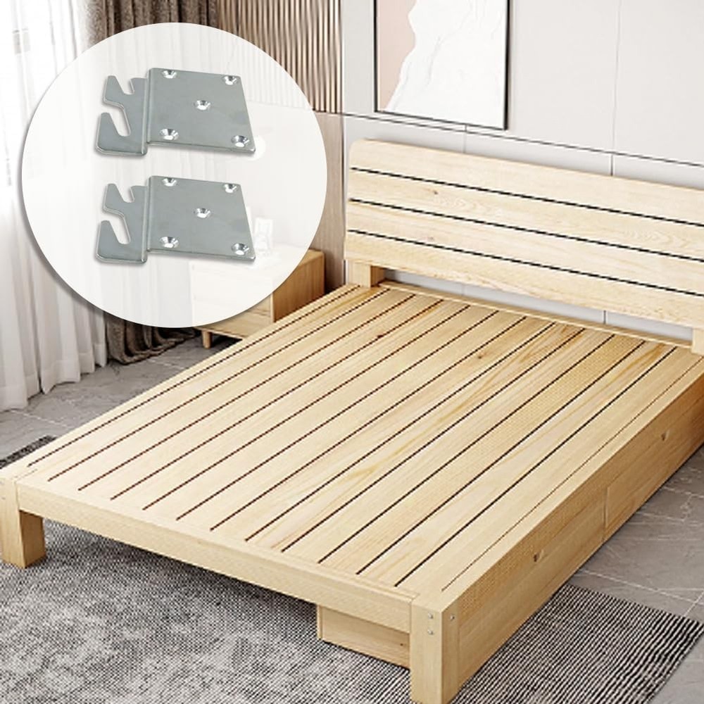 2PCS Adjustable Bed Headboard Brackets Universal Wood Bed Rail Hooks