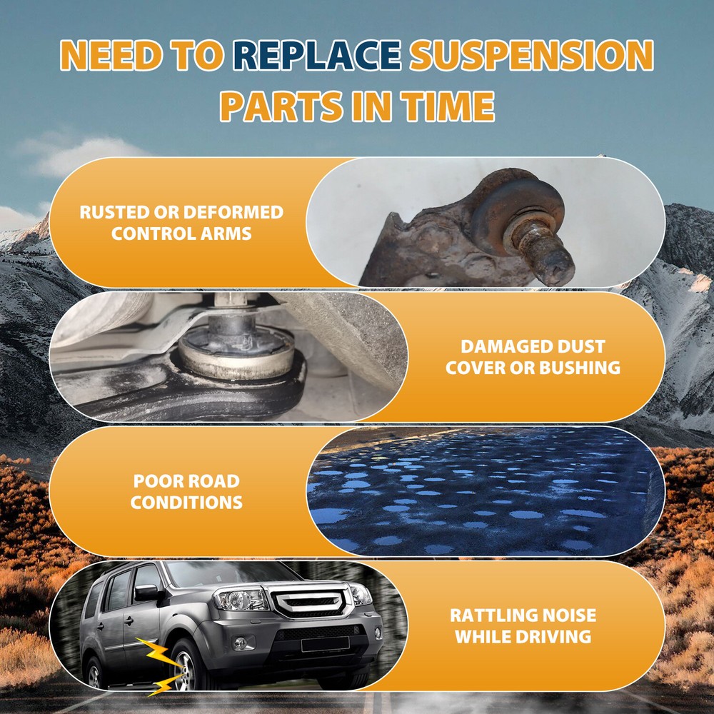 Front&Lower Pair Control Arms w/ Ball Joints for Honda Pilot 2009 2010 2011-2015