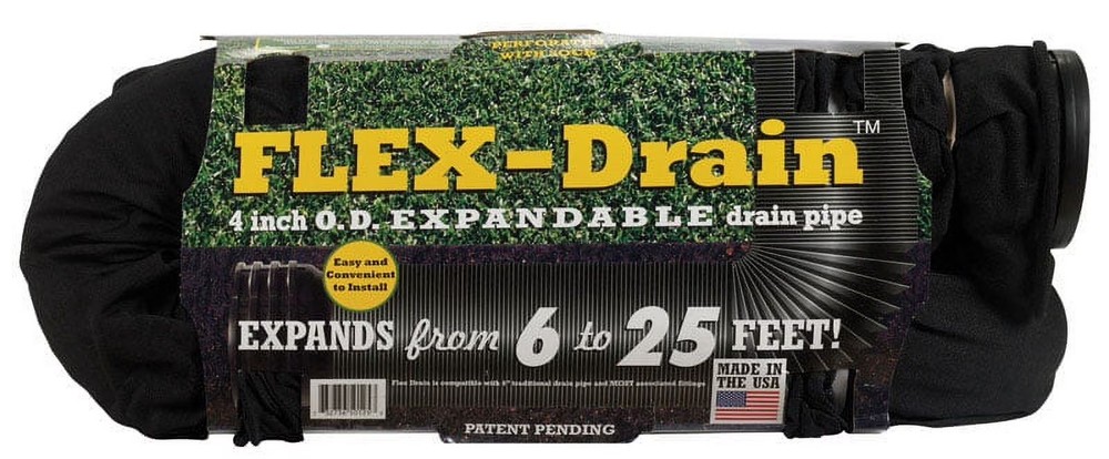 Flex-Drain 4 in X 25 ft Polypropylene Drain Pipe with Sock 51510