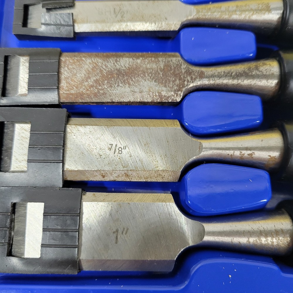 Vintage Cummins Industrial Tools 6 PC Wood Carving Set w/box Read Description