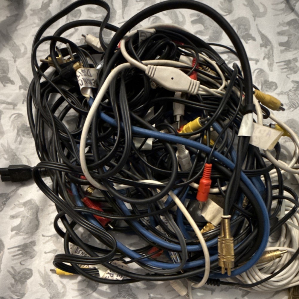 Denon Mixed Lot Audio Video Cables RCA Speaker Wire Various Types