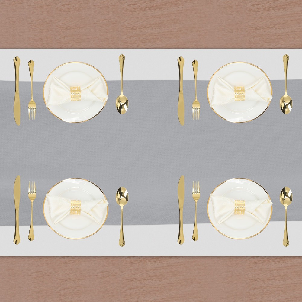 2 Pcs Grey Chiffon Table Runner 27.5" x 118" Romantic Table Runner