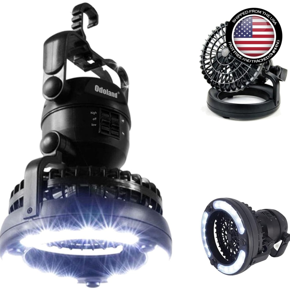 Multi-Functional LED Lantern with Ceiling Fan for Camping - Lightweight Design