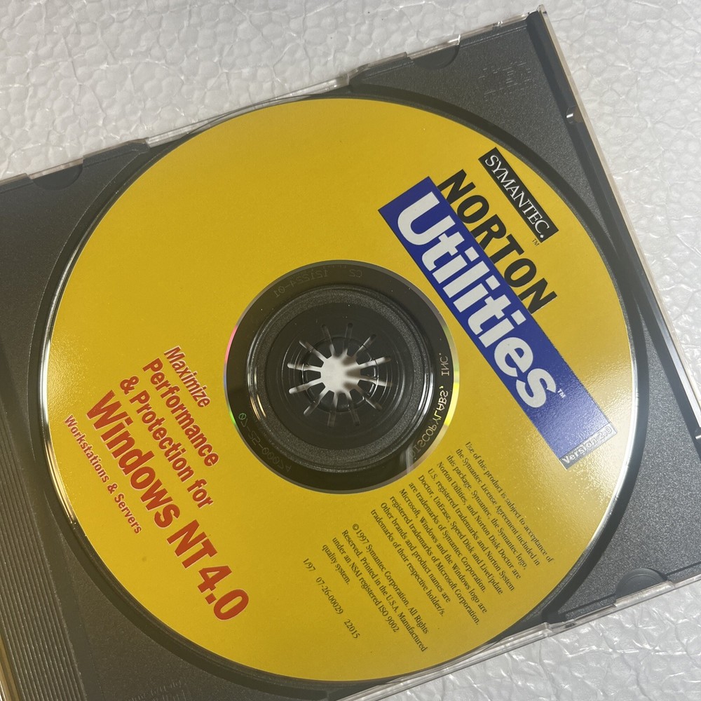 SYMANTEC NORTON UTILITIES Version 2.0 Cd Only