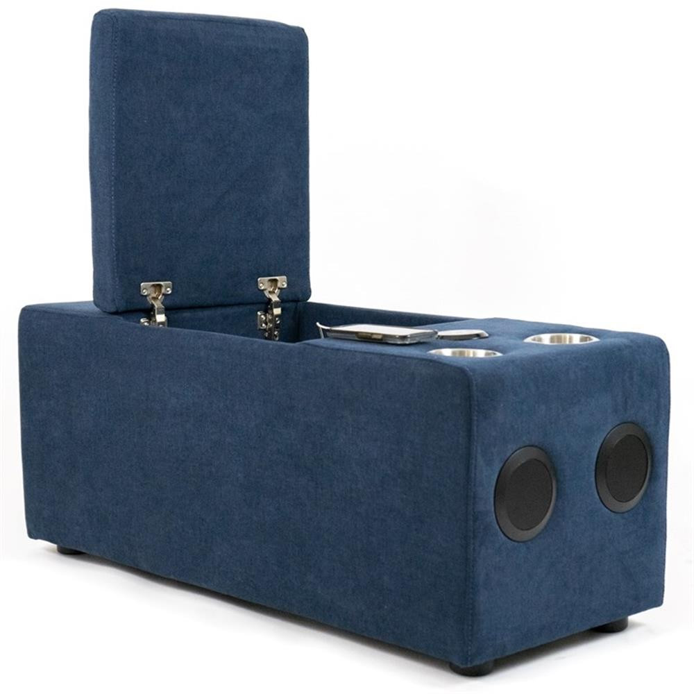 Pixie Modular Speaker Console Bluetooth USB Cupholders Navy Fabric