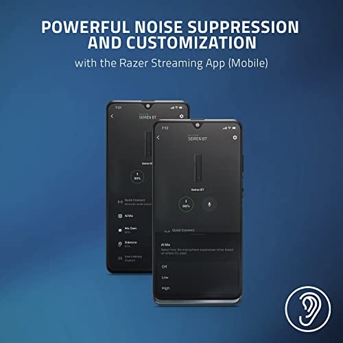 Razer Seiren BT Bluetooth Microphone for Mobile Streaming Android/iOS - BLACK