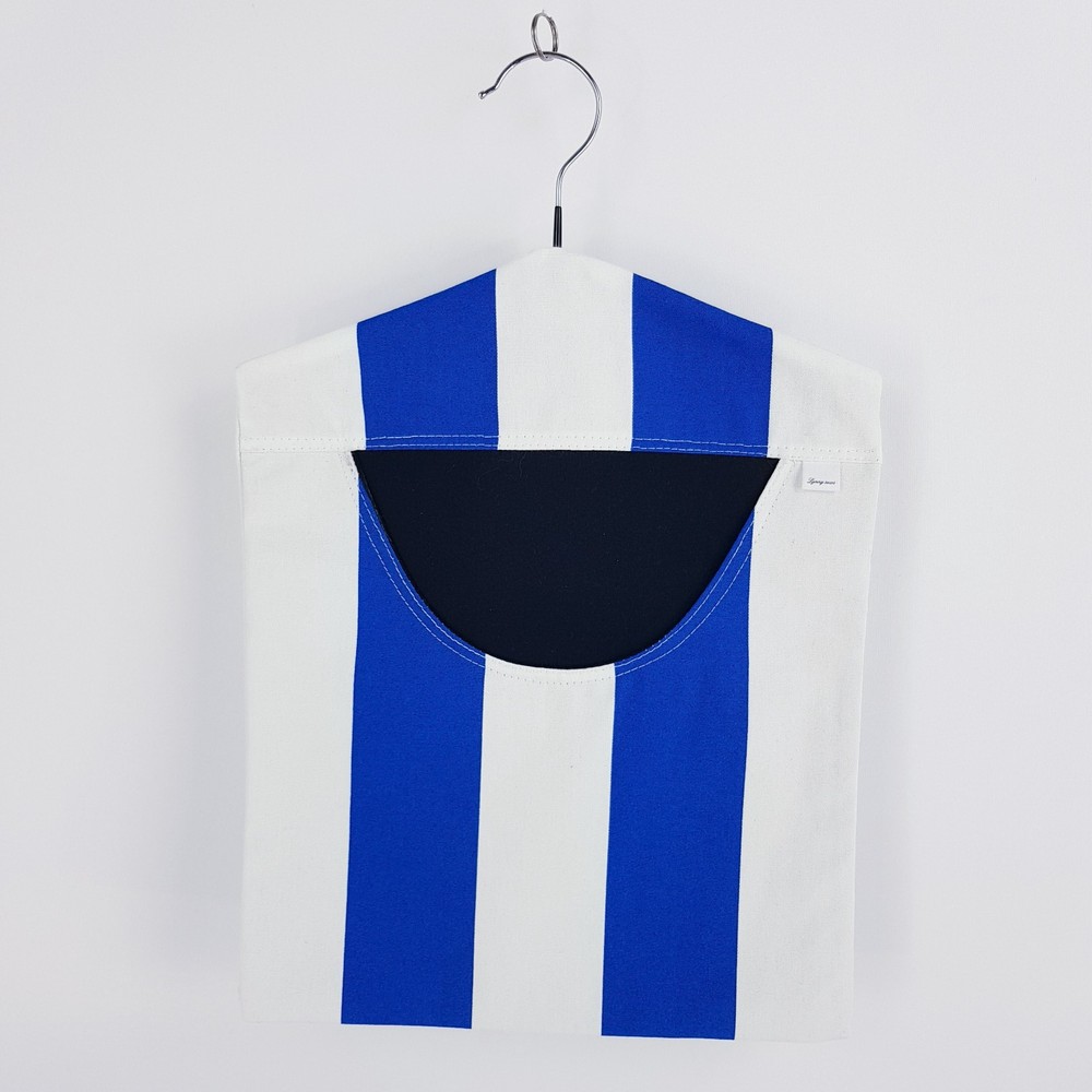 Peg Bag Handmade Bright Blue White Striped Lined Laundry Clothes Peg Holder