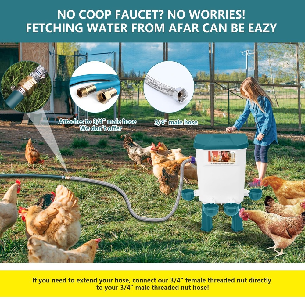 Lilyang Float-Controlled Automatic Chicken Waterer for Continuous Fresh Water...
