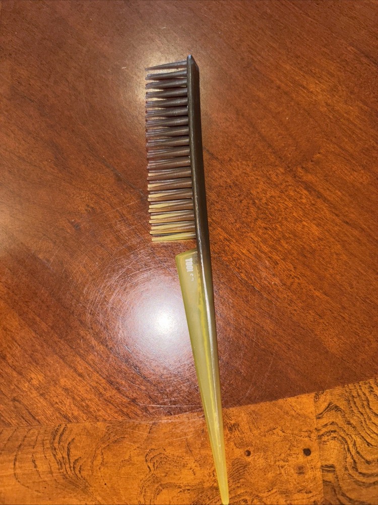 Vintage Tortoise Fine  Tooth Rat Tail Teasing Comb