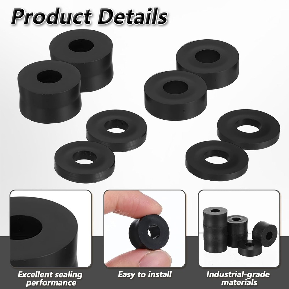 40PCS 4 Sizes Rubber Bushing, Round Rubber Spacer Assortment Kit, Spacers for...