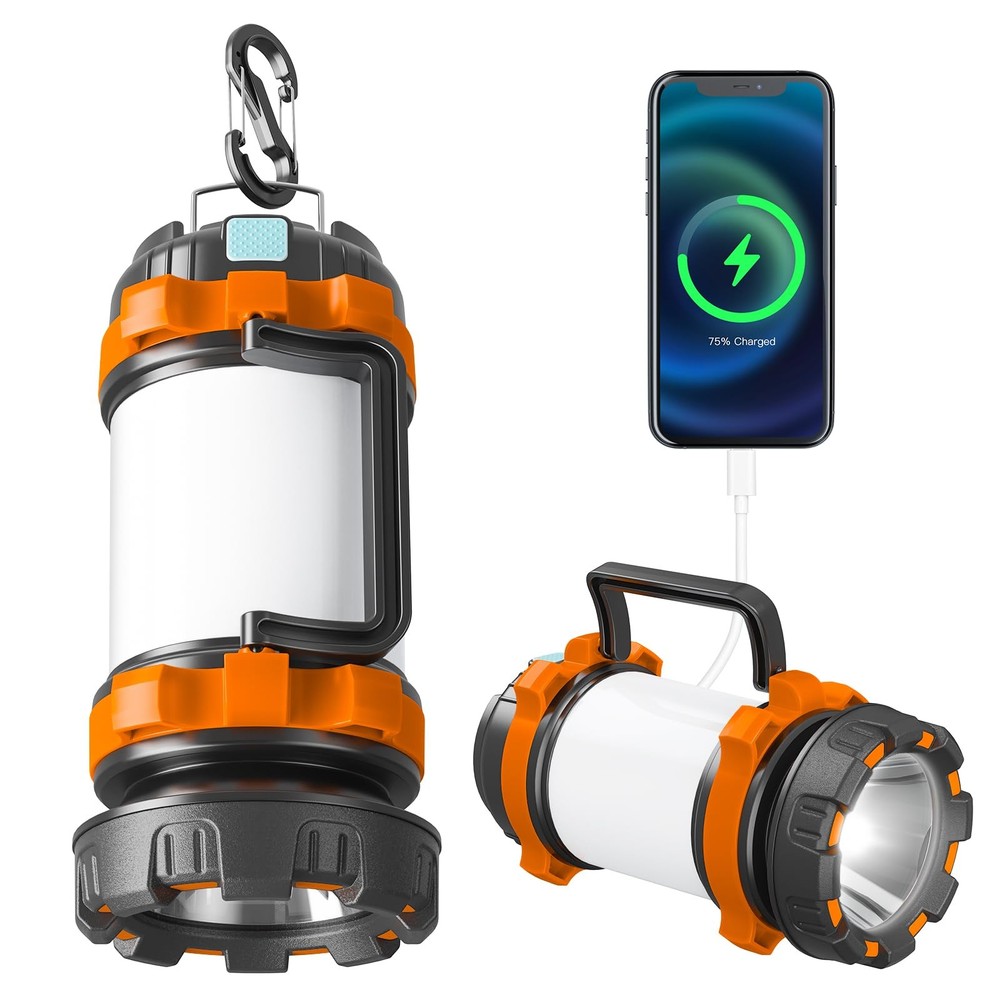 Camping Lantern Rechargeable , Camping Flashlight 4000 Capacity, 6 Modes, IPX...