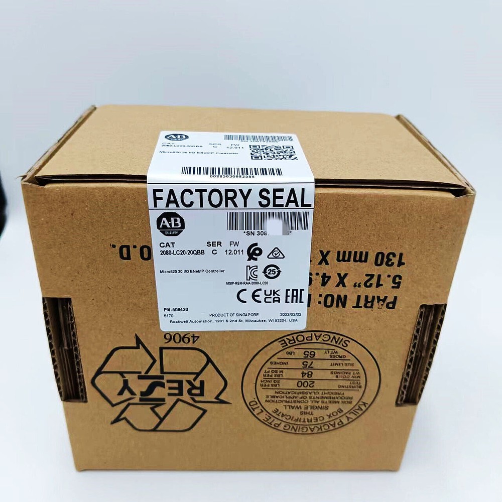 New Allen Bradley AB 2080-LC20-20QBB Micro800 SerC ENet/IP Controller 24VDC TX