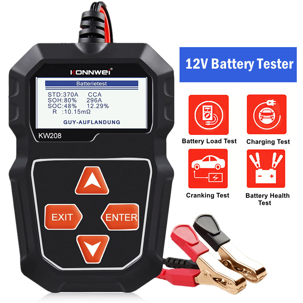 KONNWEI 12V 100-2000CCA Battery Tester Load Cranking Charging System Analyzer