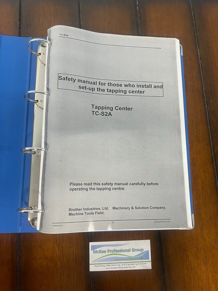 Brother TC-S2A Installation Manual