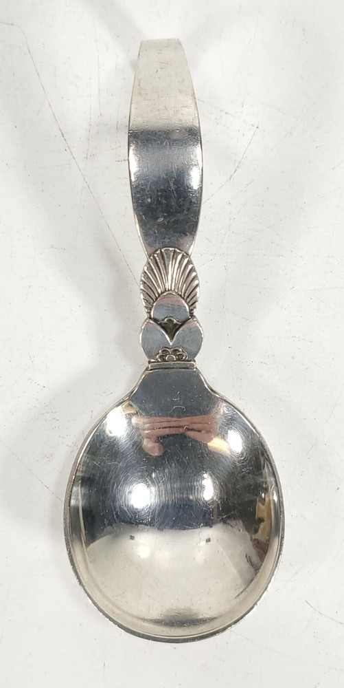 Georg Jensen Sterling Silver Baby Spoon Loop End - "Cactus" Pattern