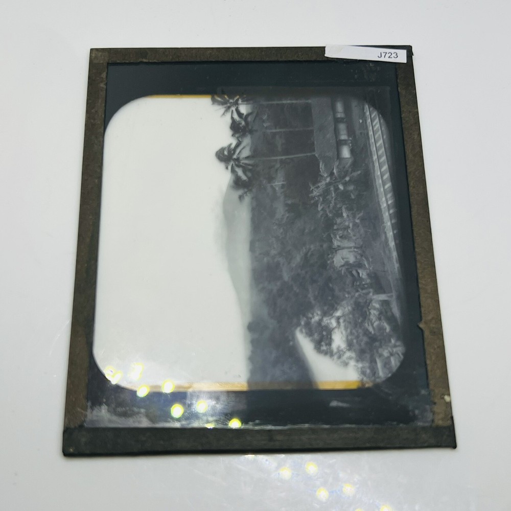 Vtg Magic Lantern Glass Slide Photo Malaysia Java View From Hotel Bellevue