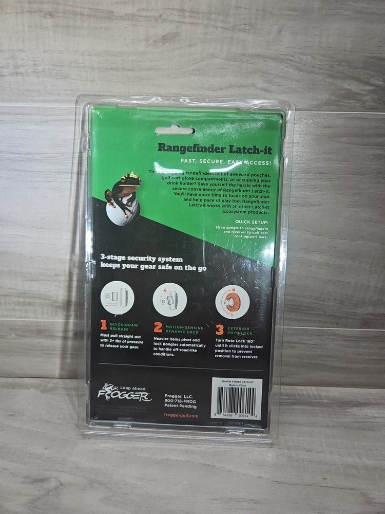 Frogger Golf Rangefinder Latch-It Golf Cart Attachment NEW