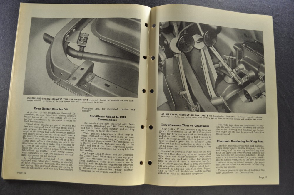 1949 Studebaker Sales Training Bulletin Commander Champion Excellent Original 49