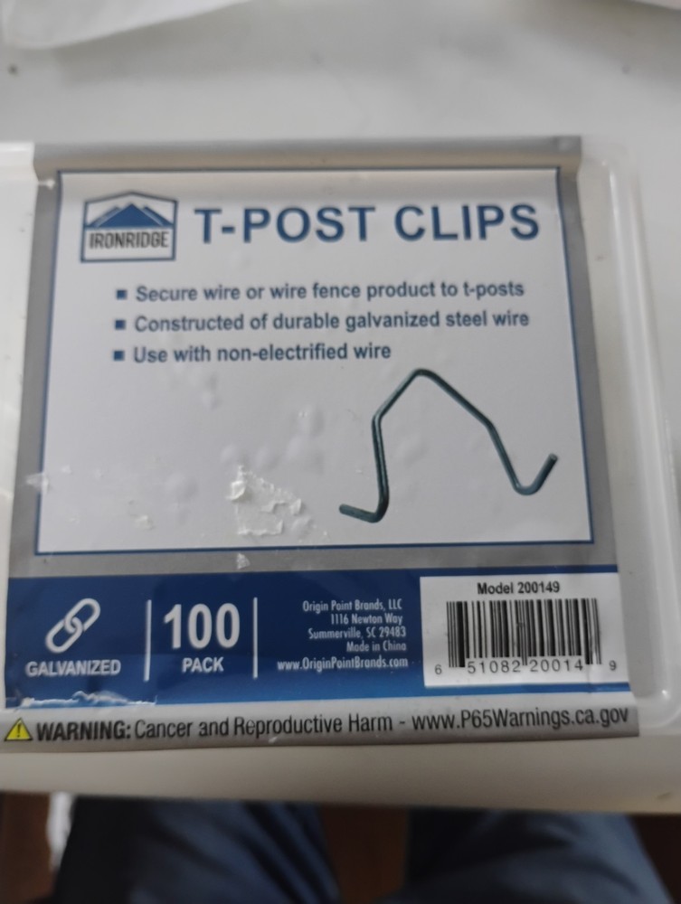 100 Pack T-post Clips For Attaching Wire Fence Galvinized