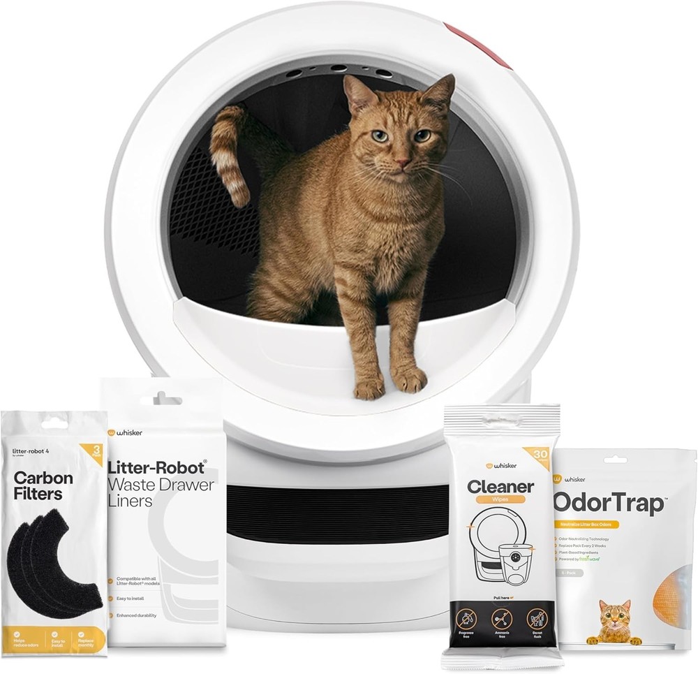 Litter-Robot 4 Supply Bundle, White - Automatic, Self-Cleaning Cat Litter Box