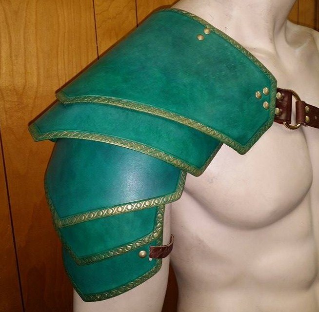 LEATHER ARMOR SENTINEL 2 SHOULDER LARP COSPLAY