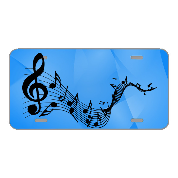 Custom Novelty License Plate With Music Notes Design