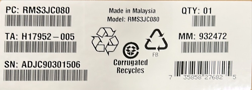 Intel RMS3JC080 Integrated RAID Module NEW BULK PACKAGING