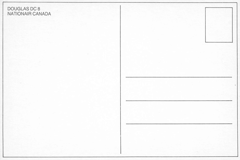 Airline Postcard NATIONAIR CANADA DOUGLAS DC-8