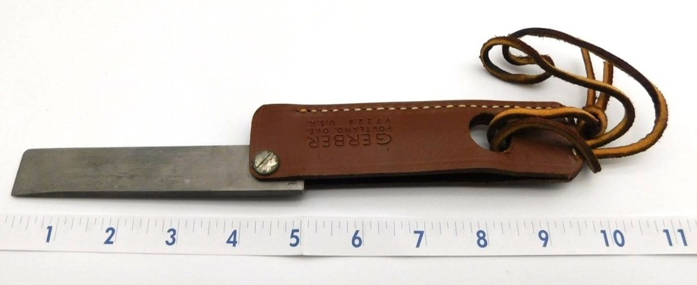 Vintage Gerber Folding Hone Knife Sharpener With Leather Sheath & Box 5" 97223