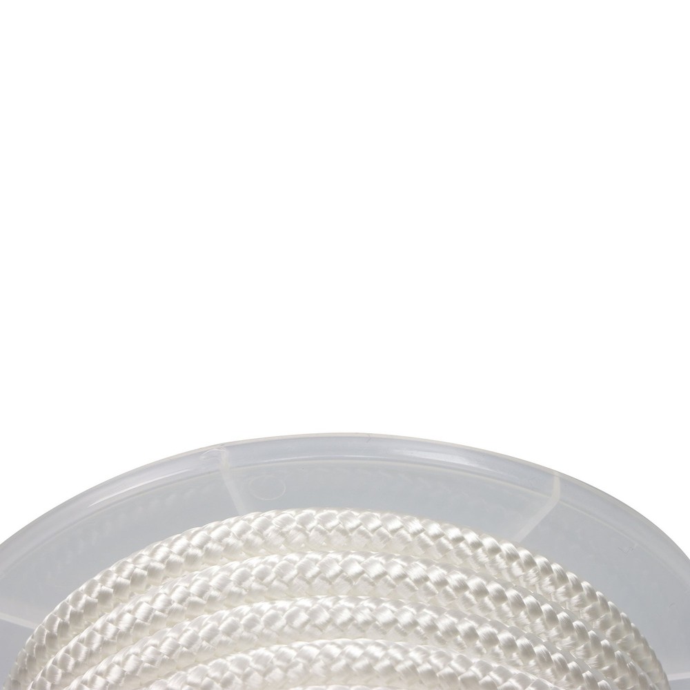 3/8 Inch White Nylon Rope 100 Foot Spool 100% Nylon Solid Braid Rope Dyeable
