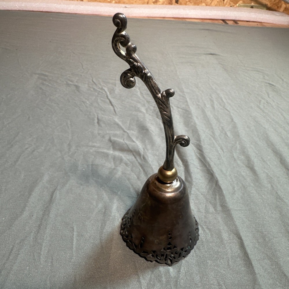 Vintage Silver Plated Table Bell Rose Shaped