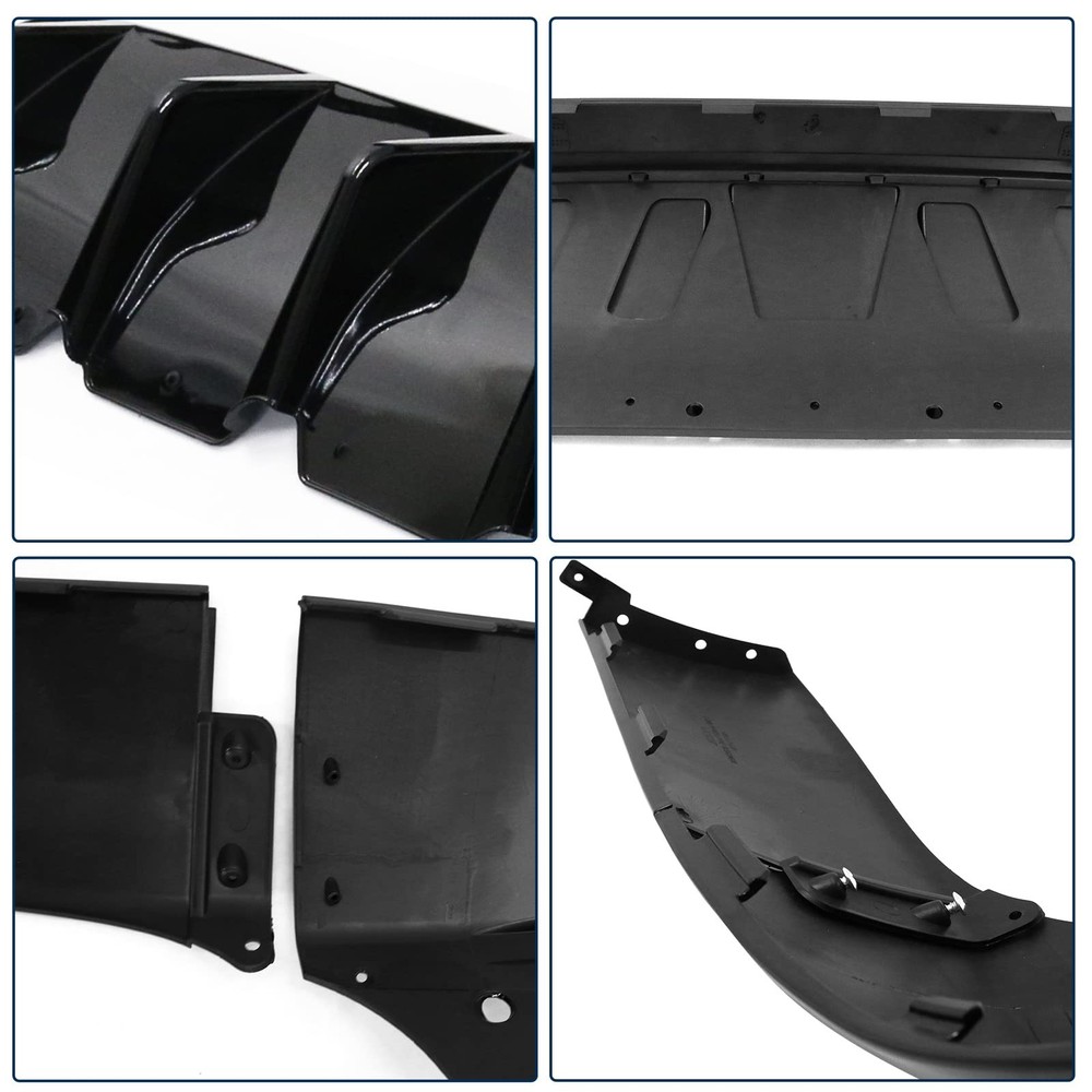 2015-2023 挑战者后扩散器光泽黑色 PP V3 风格 4 件套