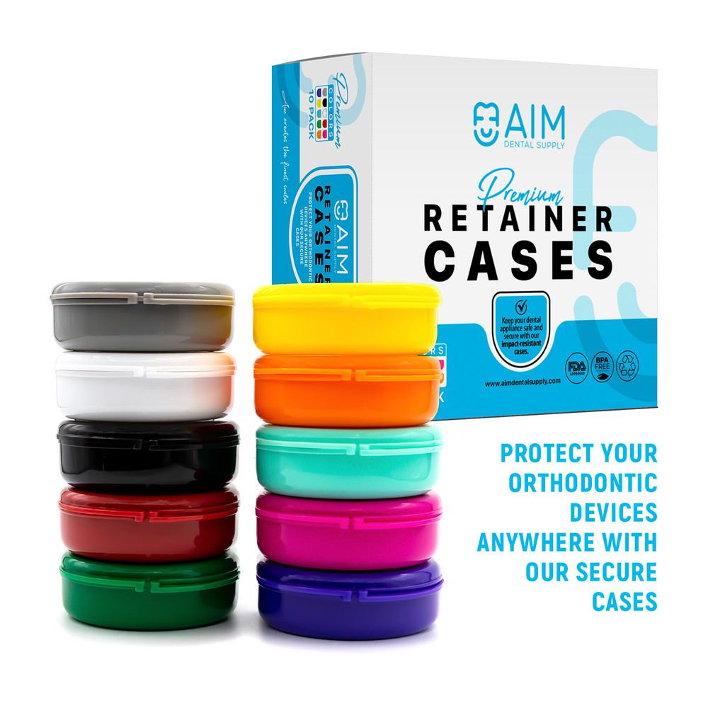 10PK Retainer Case, Denture Storage Box, Mouthguard Container, Aligner Case