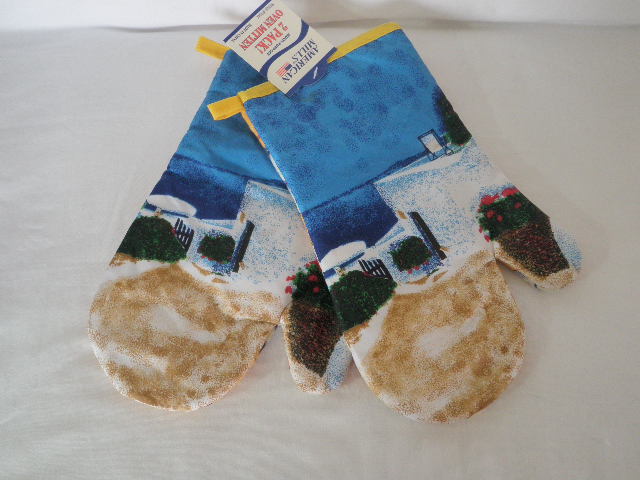 *NEW*  American Mills   Multi-Purpose  2 Pack! Oven Mitten  ~  Scenic  ~  Chef