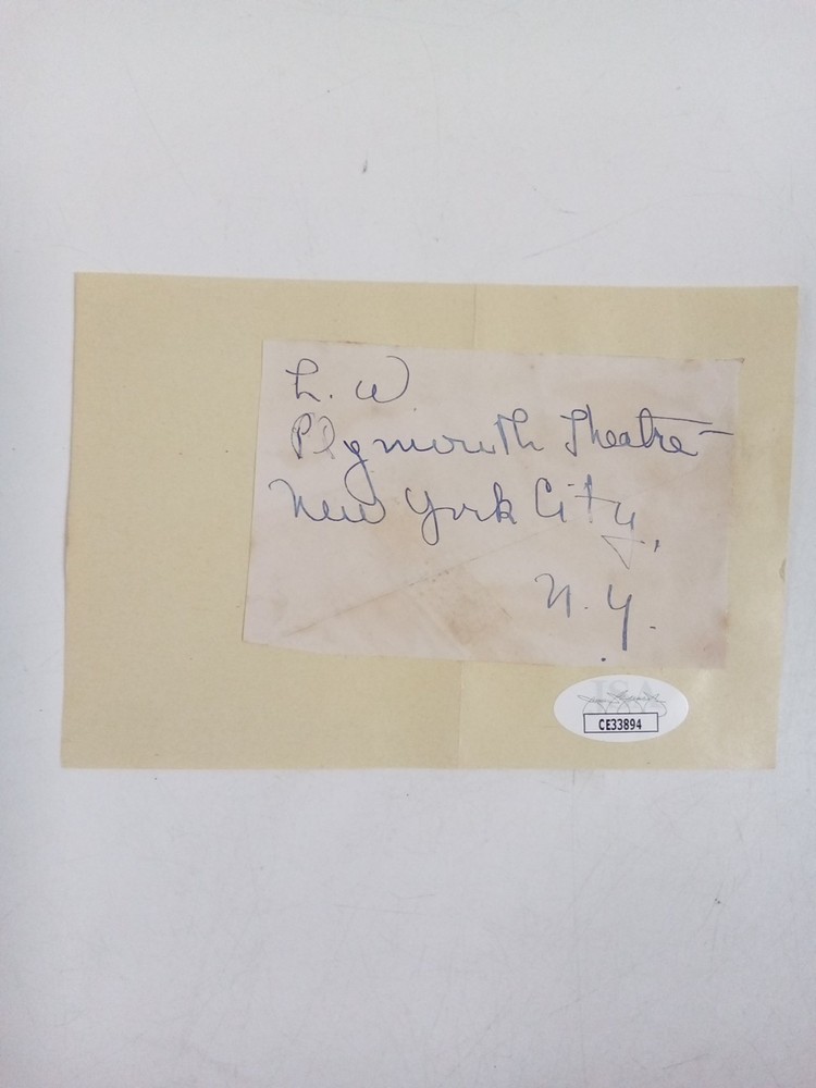 Lois Wilson Signed Cut JSA -#