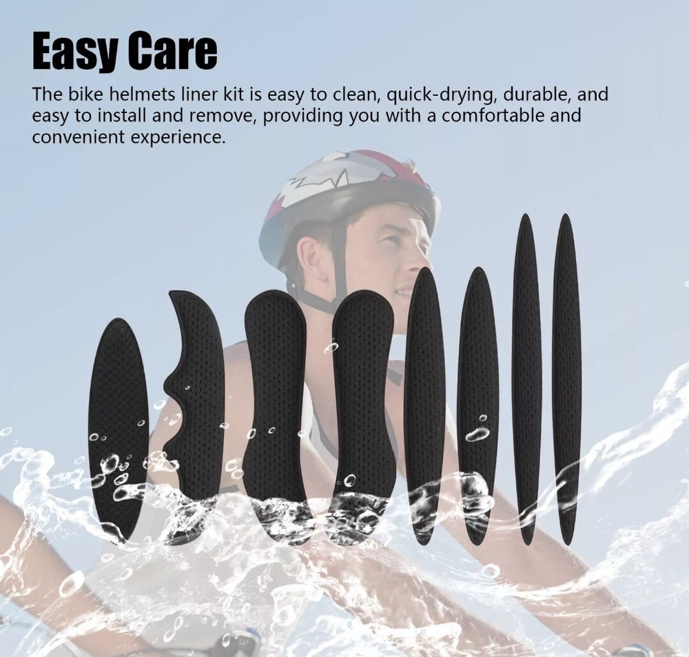 (4 Pack) Universal Bicycle Helmet Foam Padding Replacement Cushion Black