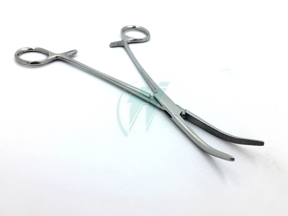 KELLY HEMOSTAT LOCKING FORCEPS 8" CURVED TIP SURGICAL INSTRUMENTS