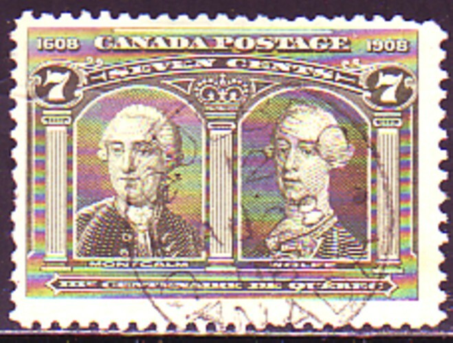 USED CANADA #100 MONTCALM & WOLFE. MEDIUM FINE 3. SCV $100