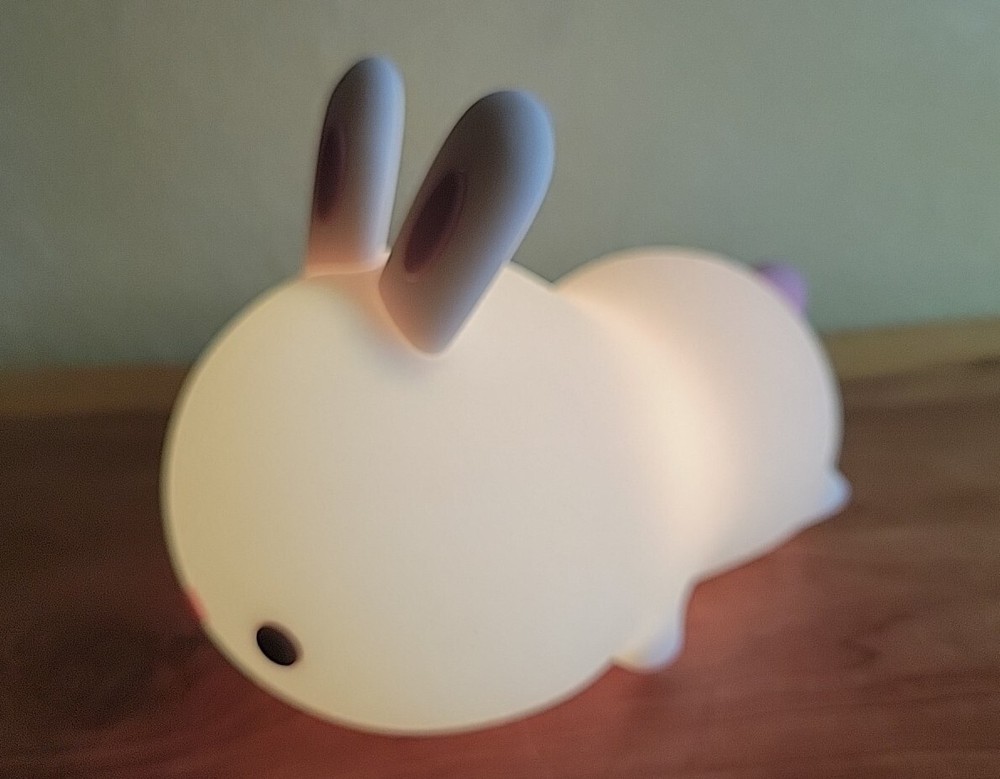 Bunny Rabbit Changing Colors Soft Night Light USB Rechargeable Silicon Cool Glow